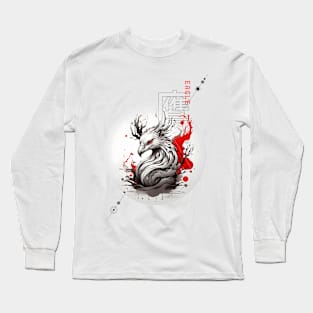 Eagle AI east japan china ink design Long Sleeve T-Shirt